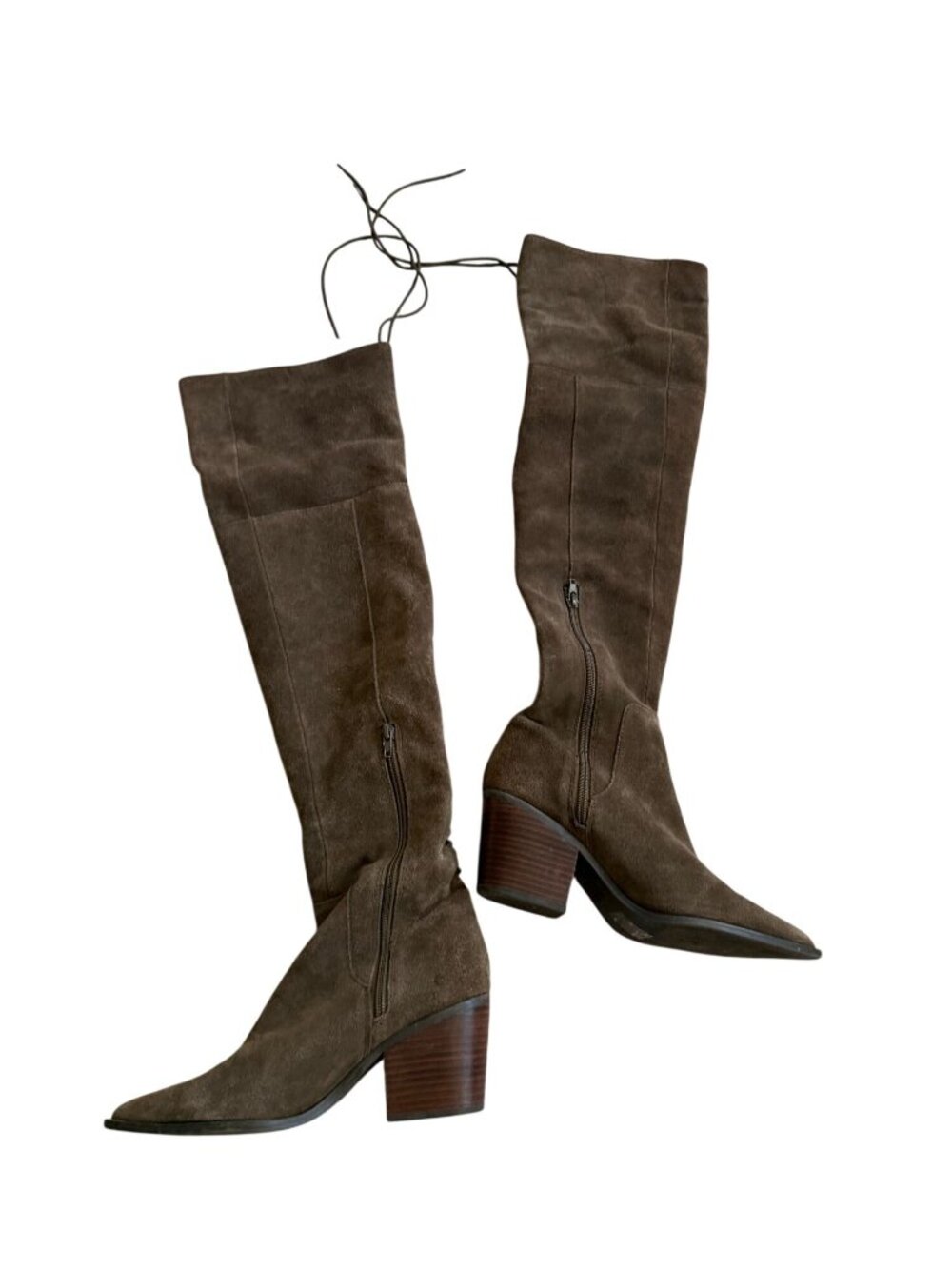 ALDO Brown Sueded Knee High Laceup Boots Size US 7 - Picture 4 of 8